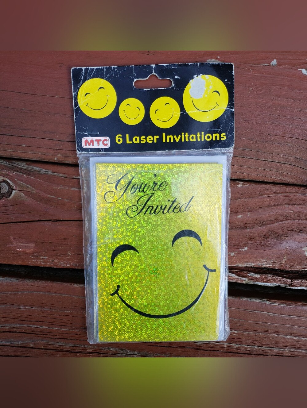 (6) You’re Invited Yellow Smiley Face Invitations By MTC